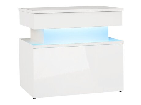 Nachttisch Monfero 102 (Weiss + Weiss glänzend)