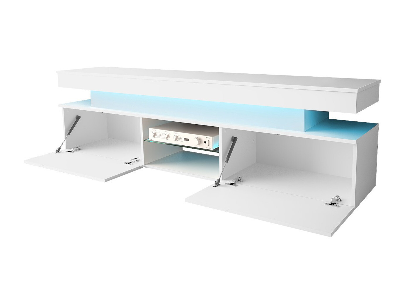 Wohnzimmer-Sets Monfero (Schwarz + Schwarz glänzend)