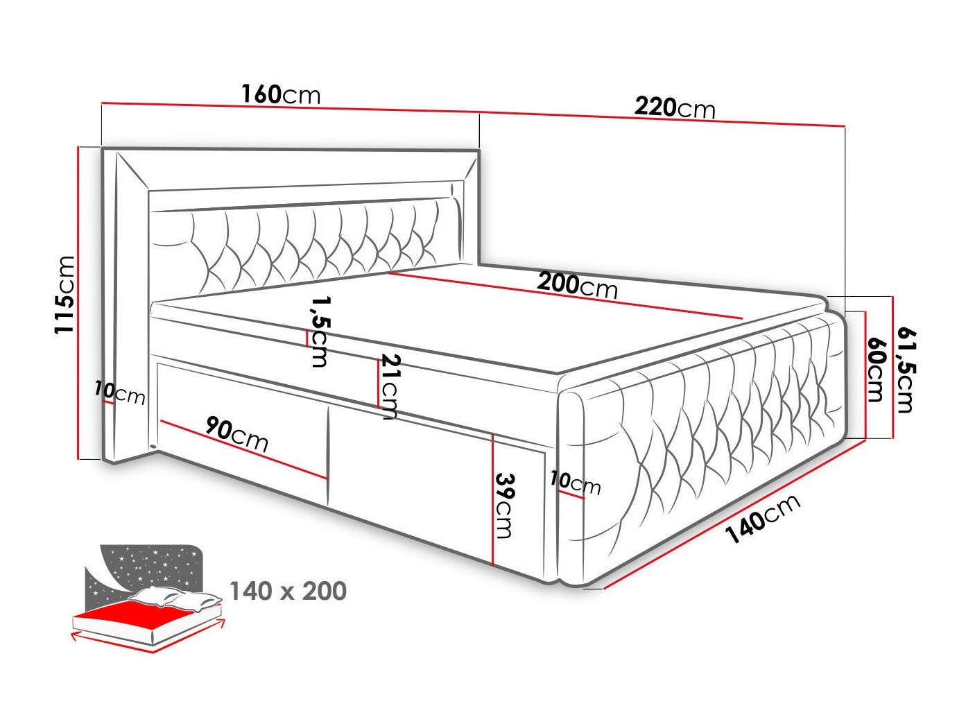 Boxspringbett Aura III
