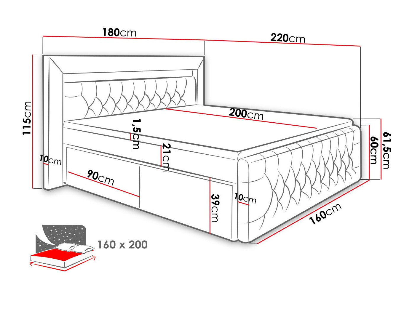 Boxspringbett Aura III