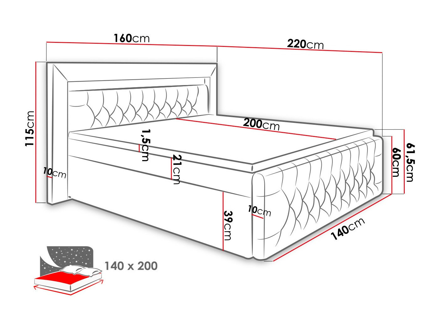 Boxspringbett Aura
