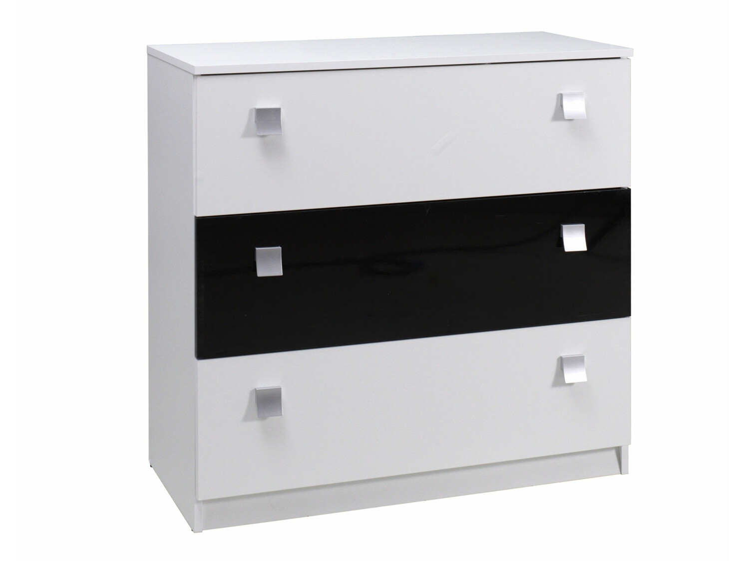 Kommoden Murrieta 109 (Weiss + Schwarz glänzend)