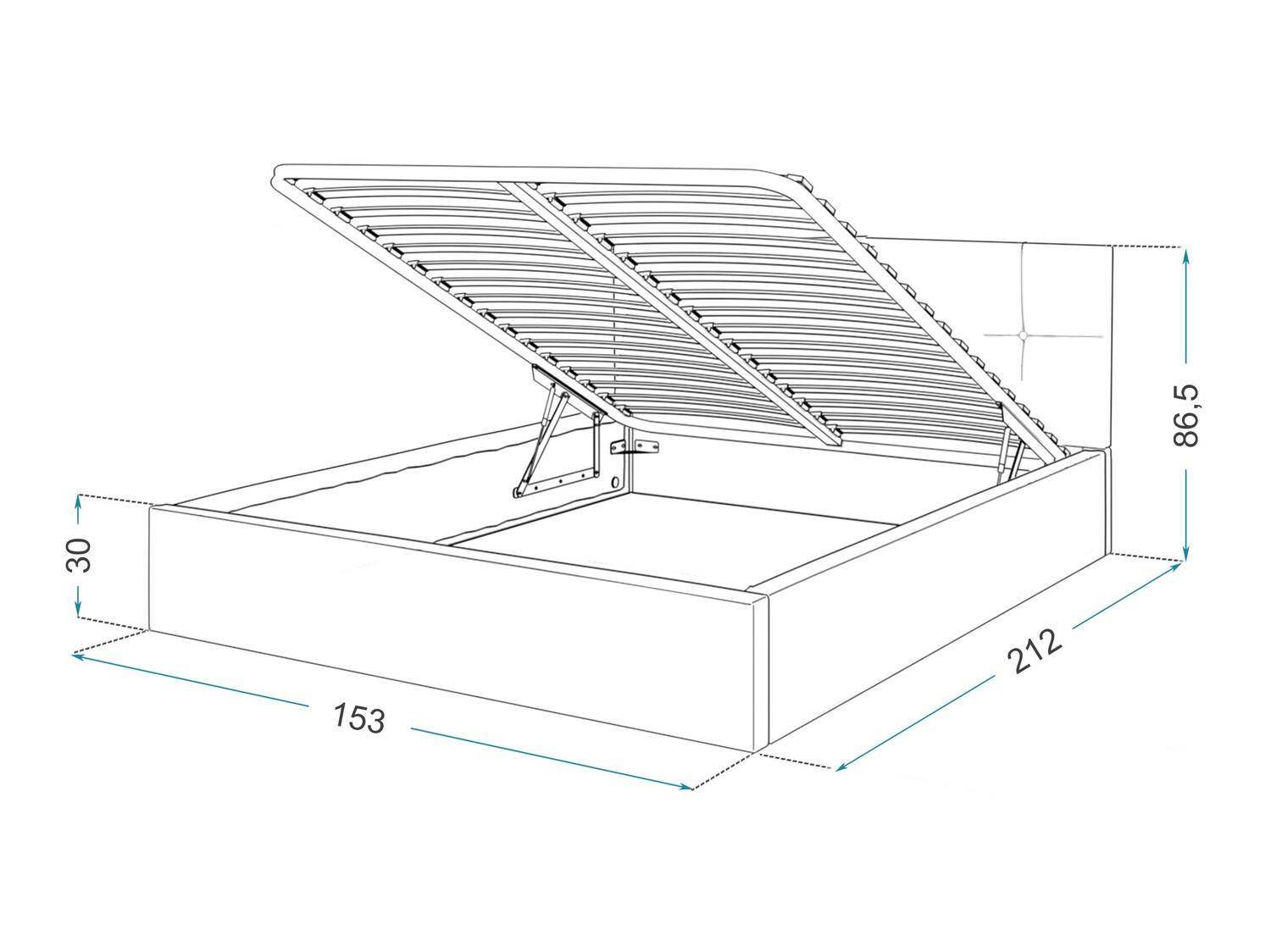 Bett Fairfield 106 (Schwarz)