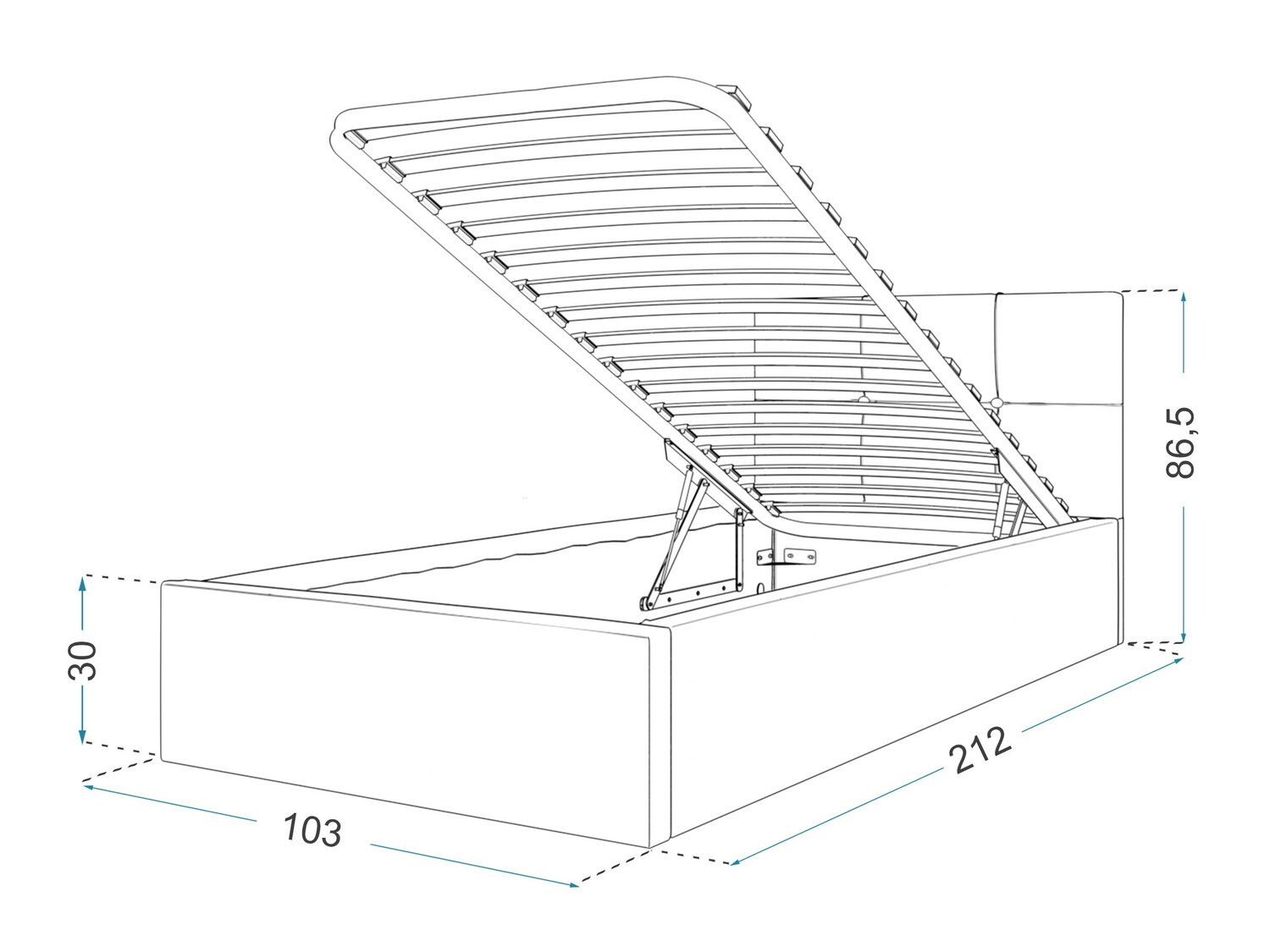 Bett Fairfield 107 (Cremefarben)