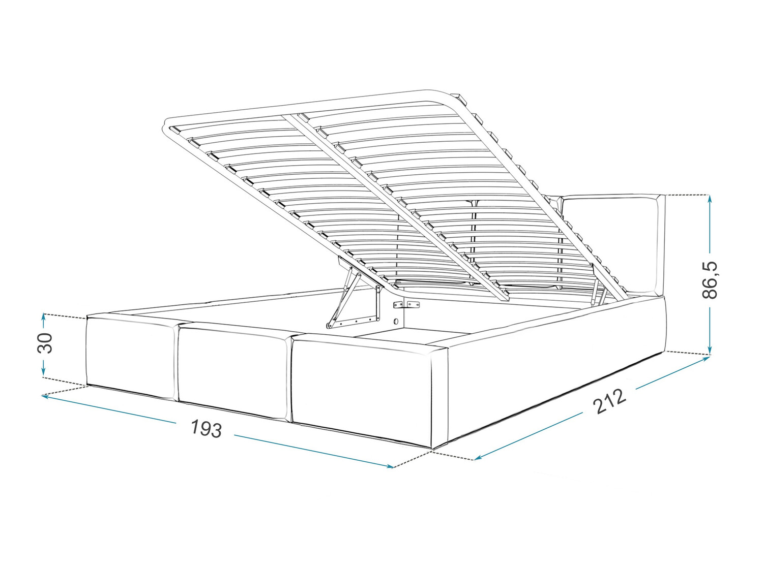 Bett Fairfield 109 (Cremefarben)