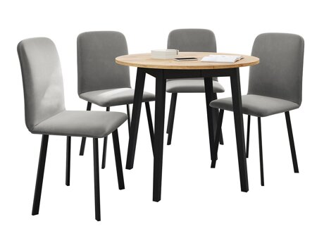Essgruppe Edmond 119 (Craft goldene Eichenholzoptik + Schwarz)