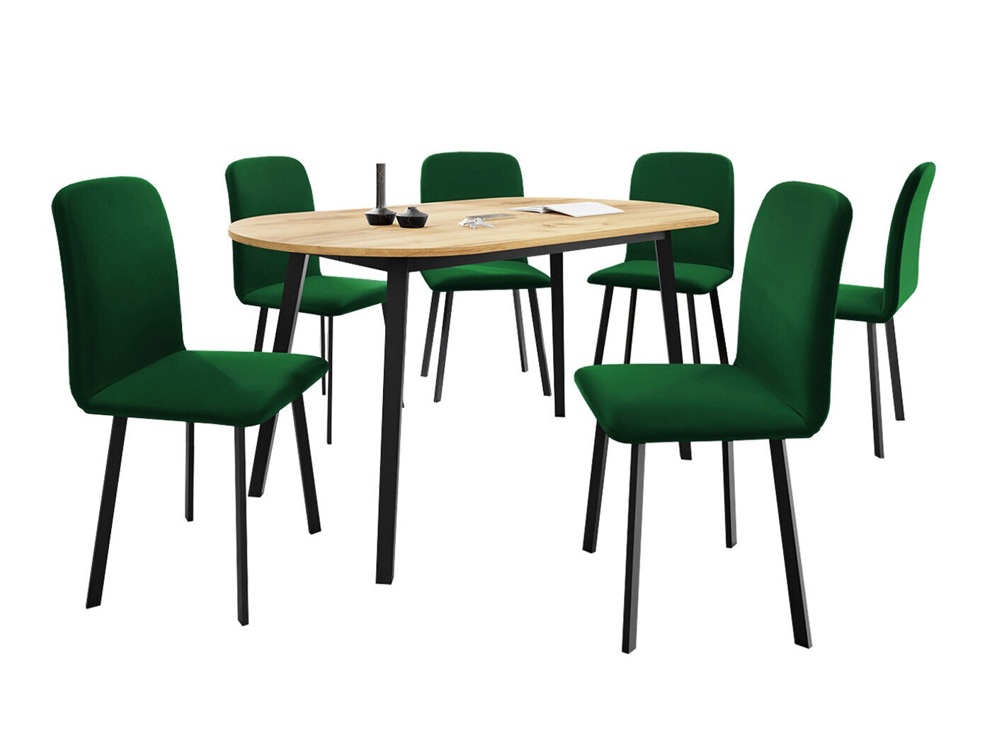 Essgruppe Edmond 121 (Craft goldene Eichenholzoptik + Schwarz)