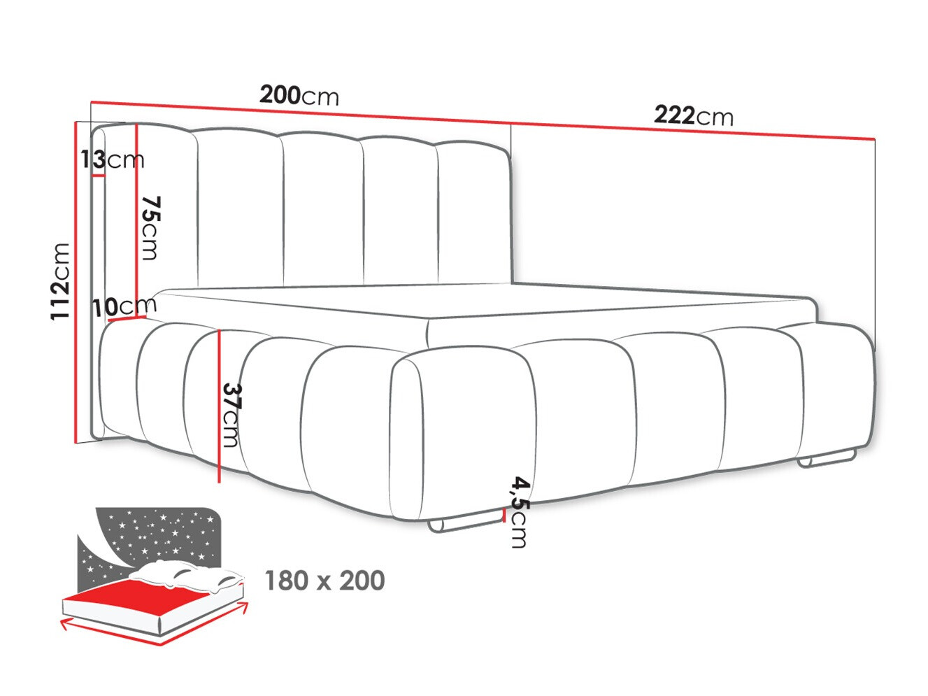Bett TrendyNest Alceus I (Paros 01)