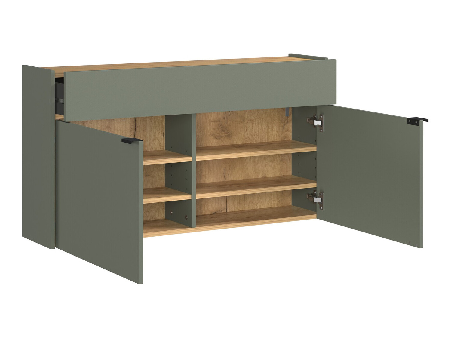 Flurgarnitur Cirsale 106 (Staubiges Grün + Navarra eichenholzoptik)