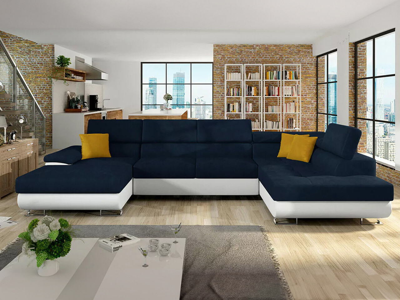 Ecksofa Comfivo Ruta IV (Soft 017 + Uttario Velvet 2967 + Uttario Velvet 2959)