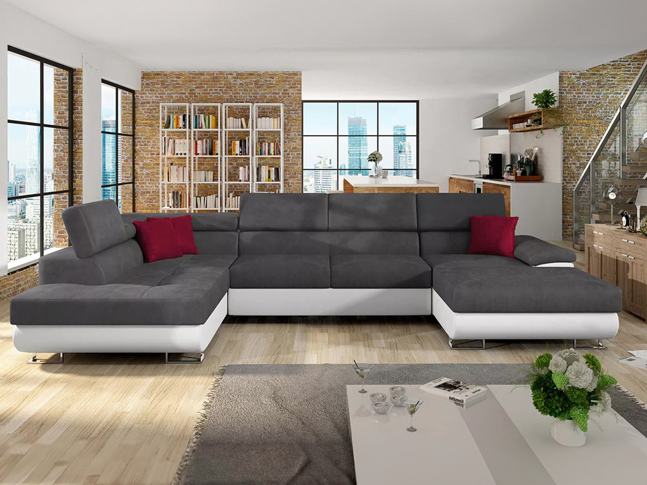 Ecksofa Comfivo Ruta IV (Soft 017 + Uttario Velvet 2971 + Kronos 02)