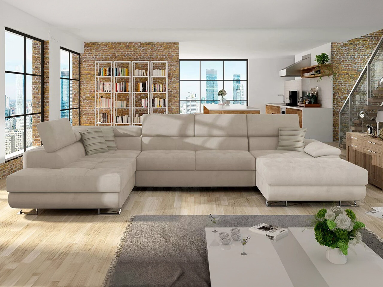 Ecksofa Comfivo Ruta IV (Uttario Velvet 2979 + Senegal 825)