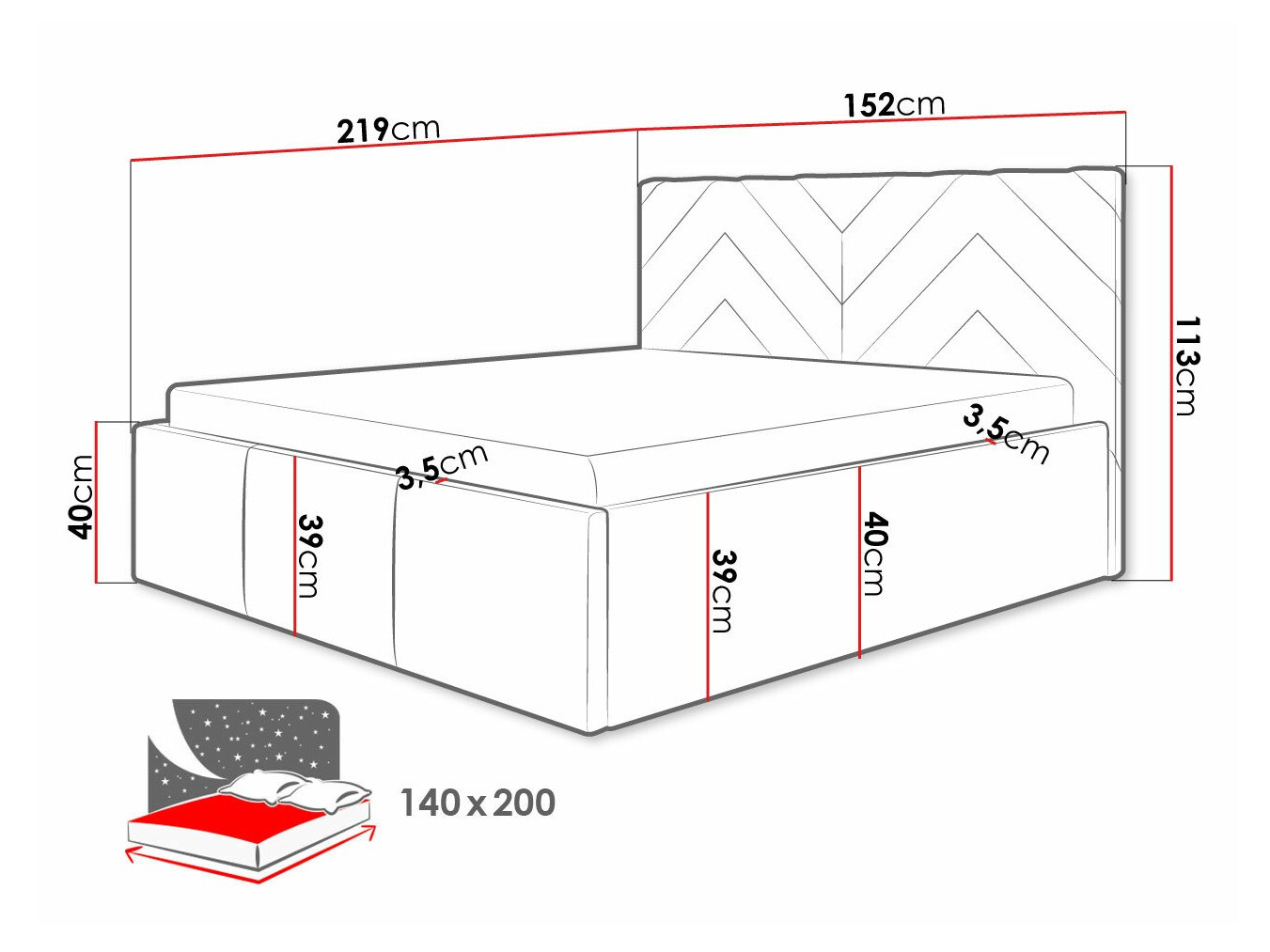 Bett ComfiDream Skyiel (Fresh 01)