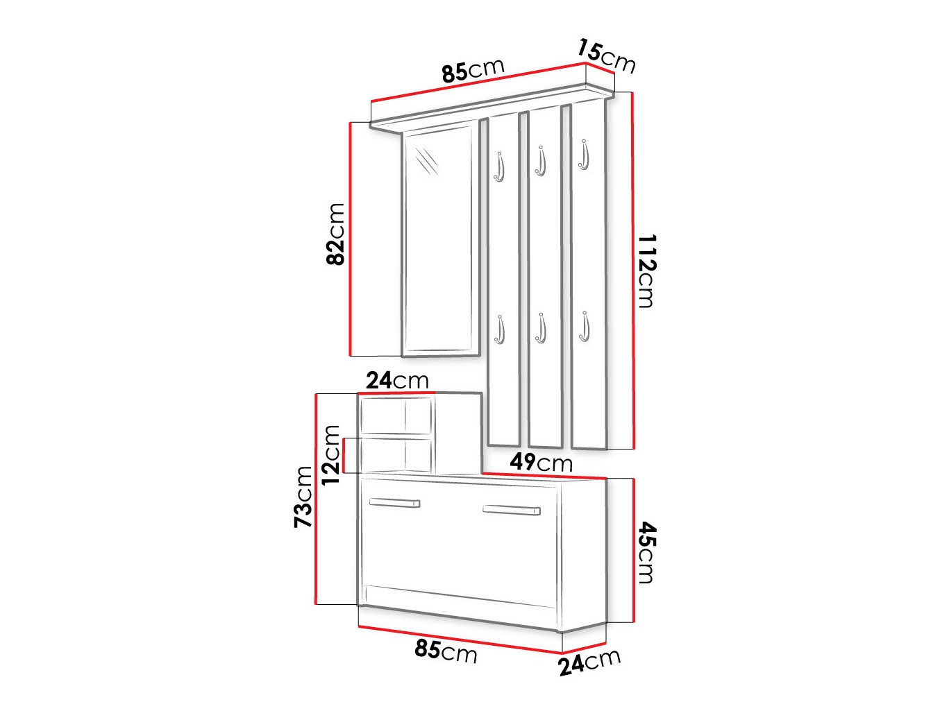 Flurgarnitur Candum (Sonoma eichenholz)