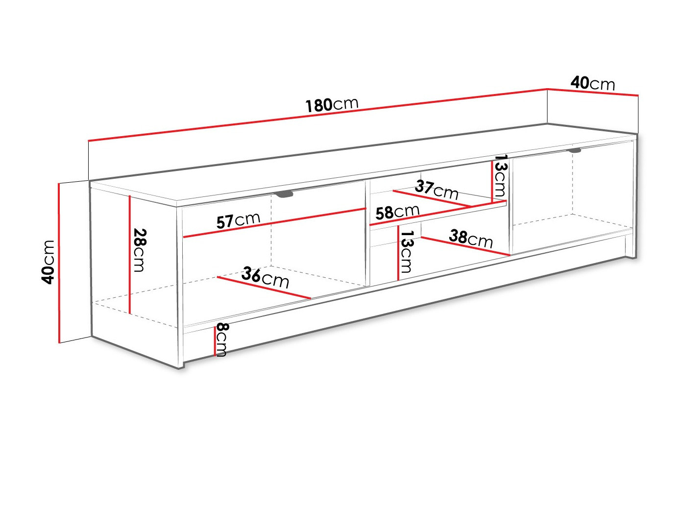 TV-Möbel Comfivo Papilio I (Weiss)