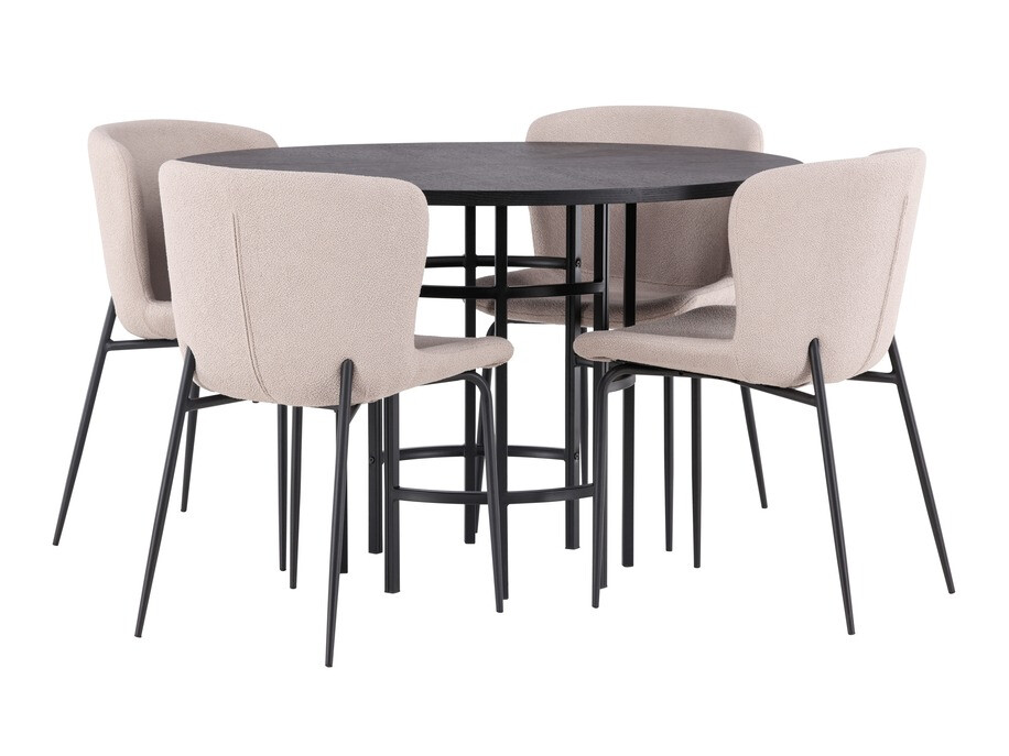 Essgruppe Dallas 4143 (Beige + Schwarz)