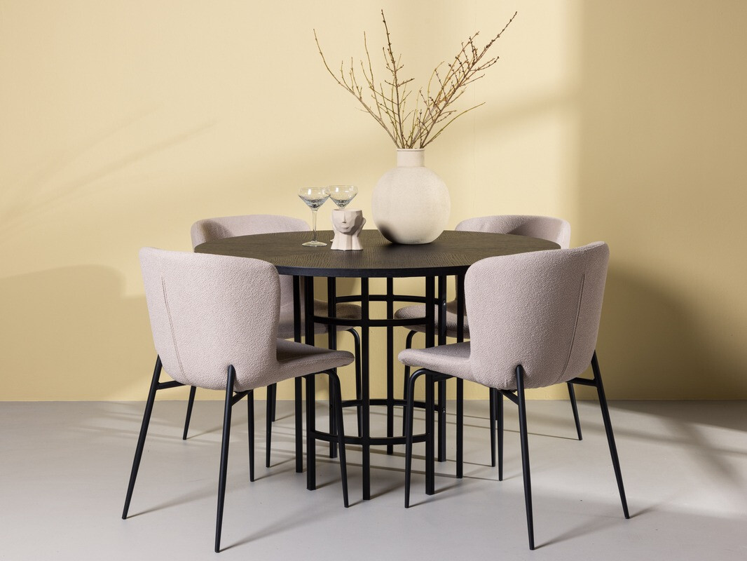 Essgruppe Dallas 4143 (Beige + Schwarz)