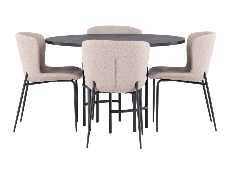 Essgruppe Dallas 4143 (Beige + Schwarz)