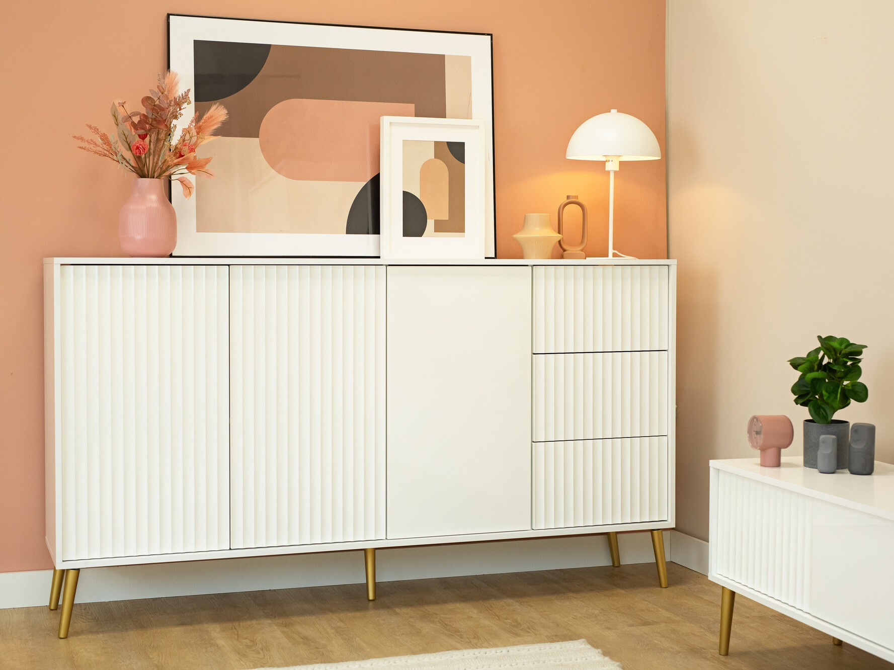 Kommoden Cirferi 102 (Weiss + Gold)