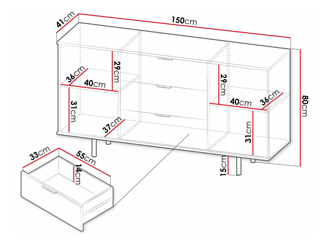 Kommoden Virdomi 101 (Kaschmir)