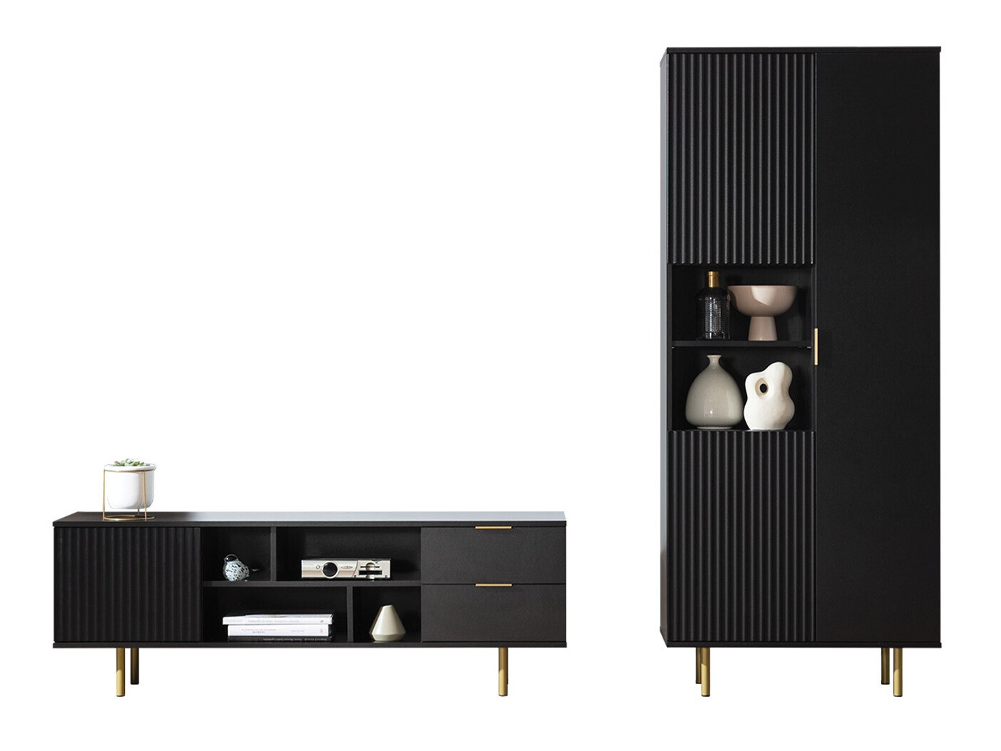 Wohnzimmer-Sets Decus III (Schwarz)