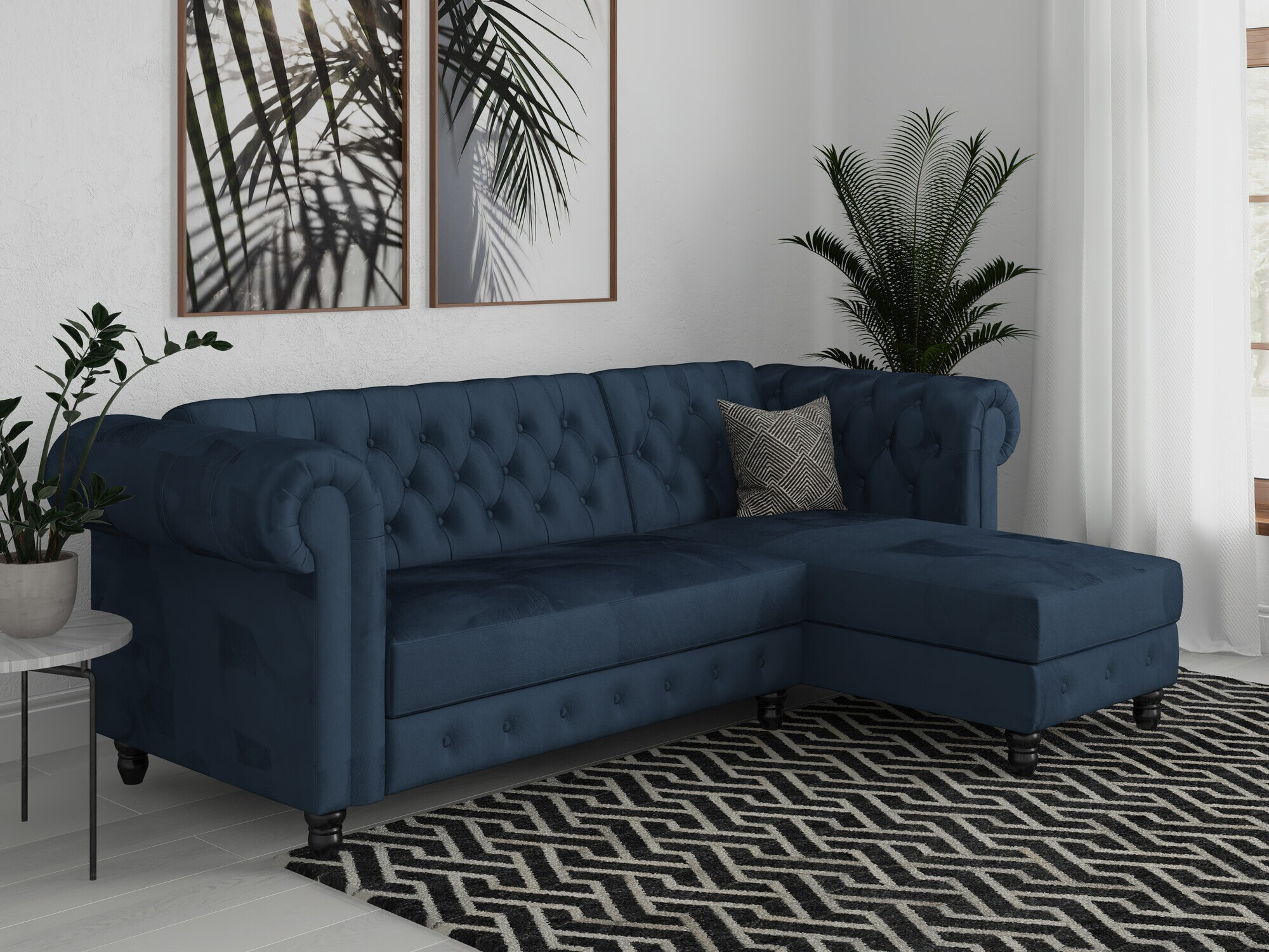 Chesterfield ecksofa Tulsa 622 (Blau)
