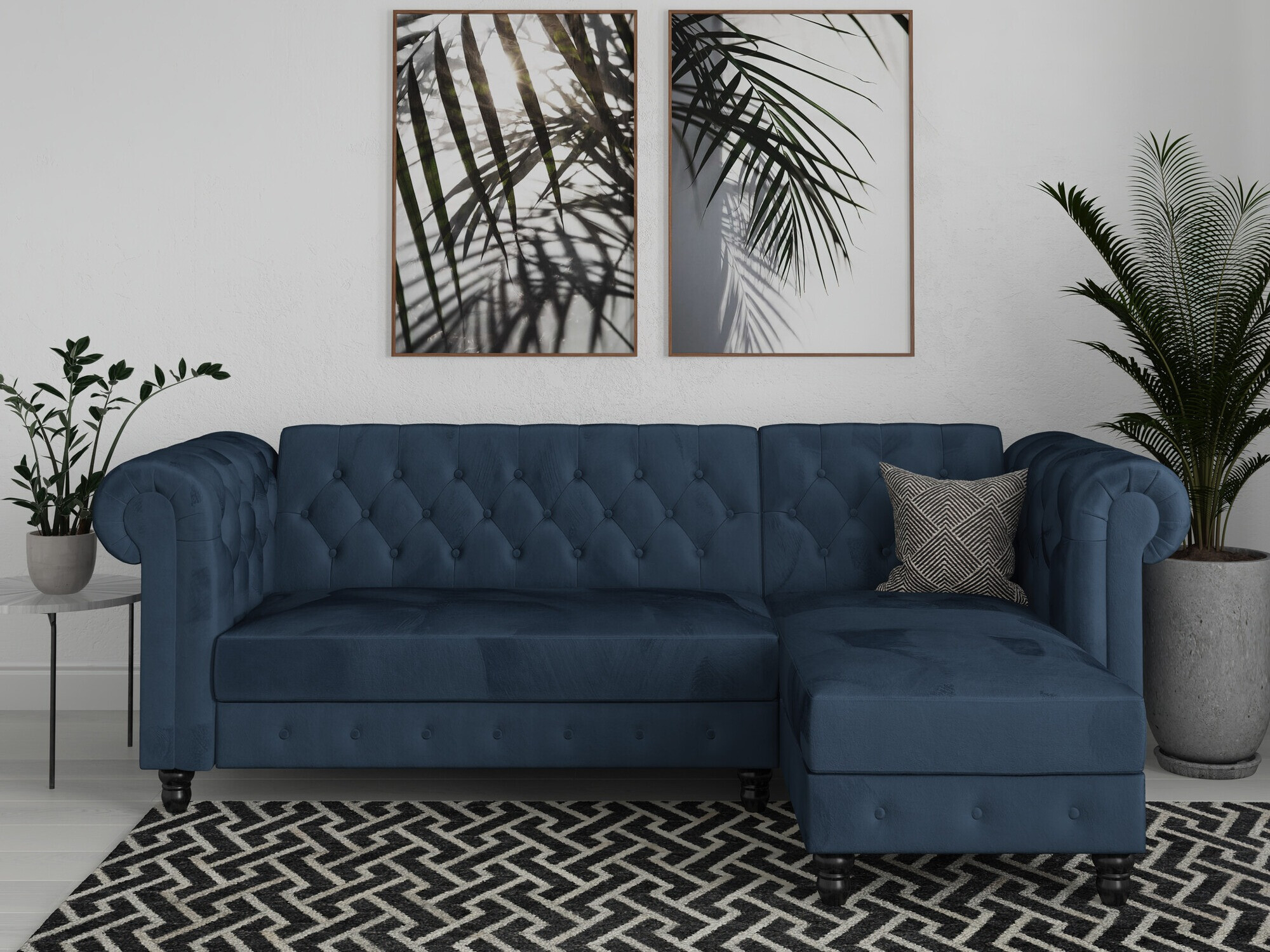 Chesterfield ecksofa Tulsa 622 (Blau)