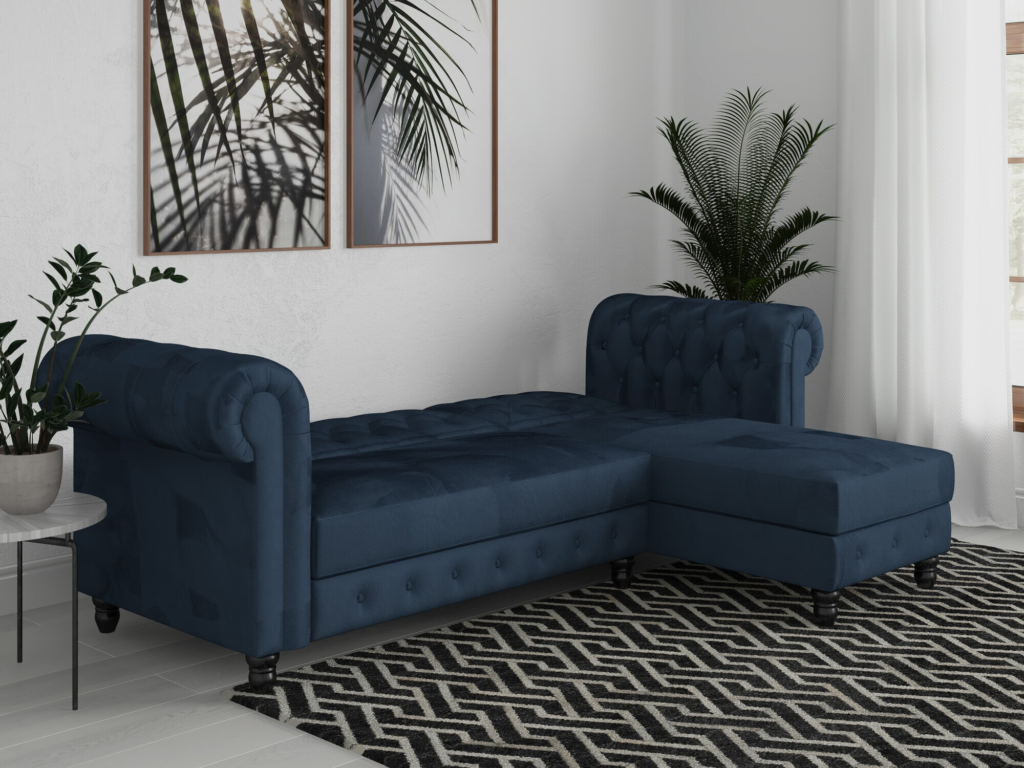 Chesterfield ecksofa Tulsa 622 (Blau)