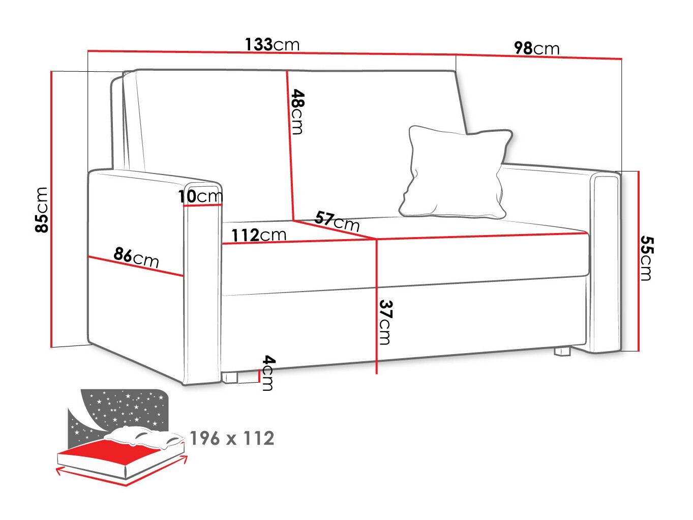 Schlafsofa Morel II (Poso 100)