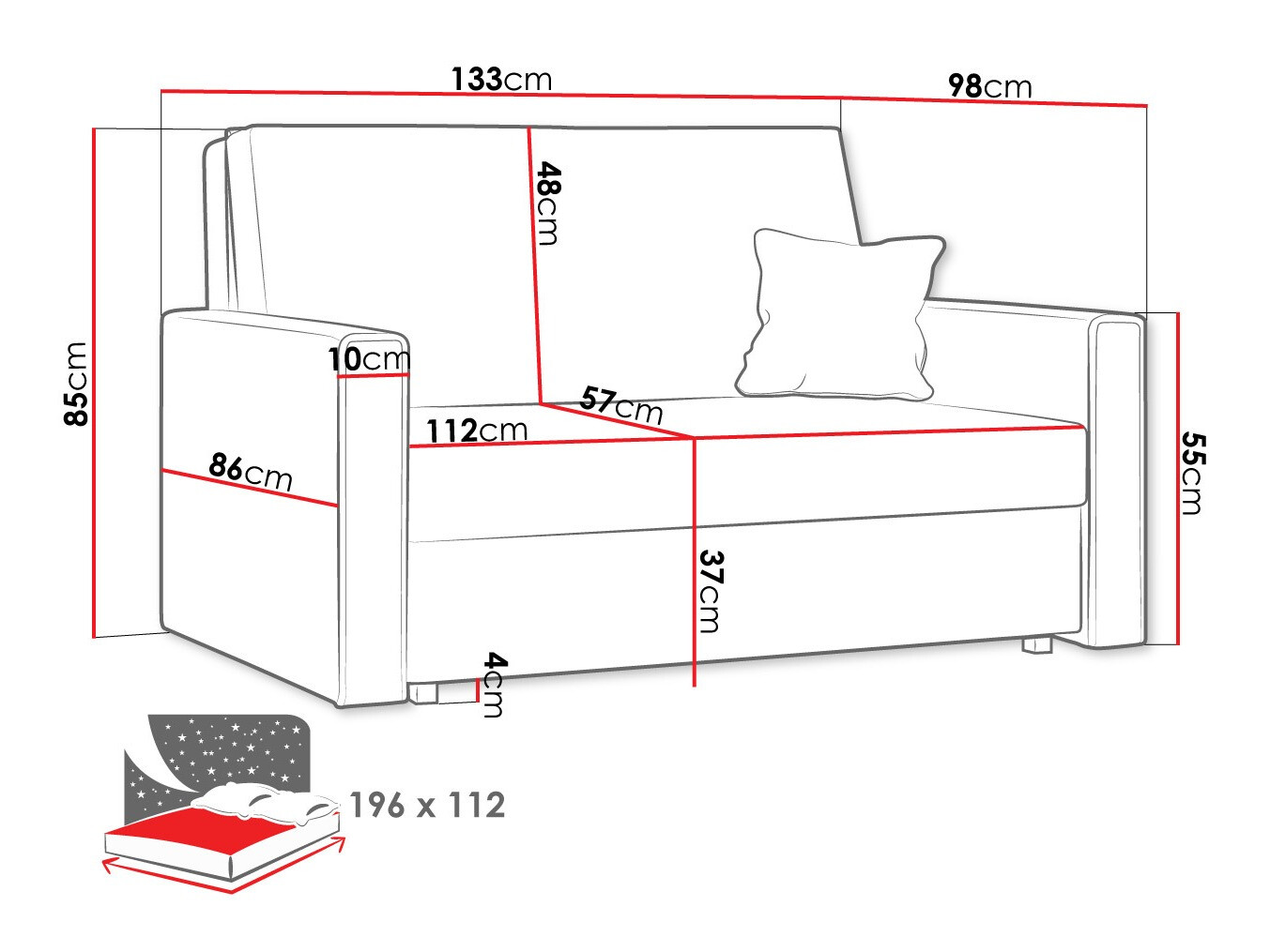 Schlafsofa Morel II (Poso 110)