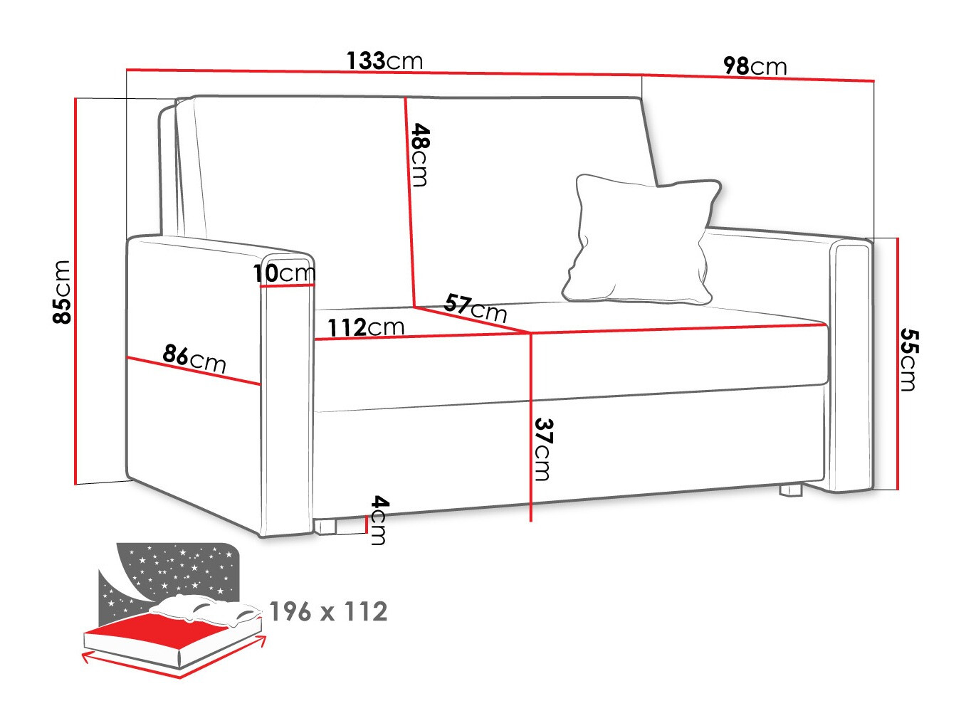 Schlafsofa Morel II (Poso 22)