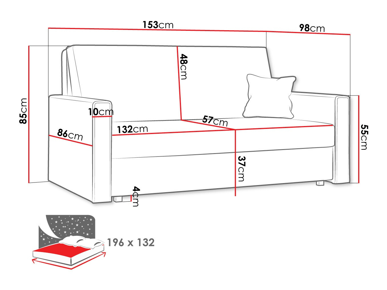 Schlafsofa Morel III (Poso 100)