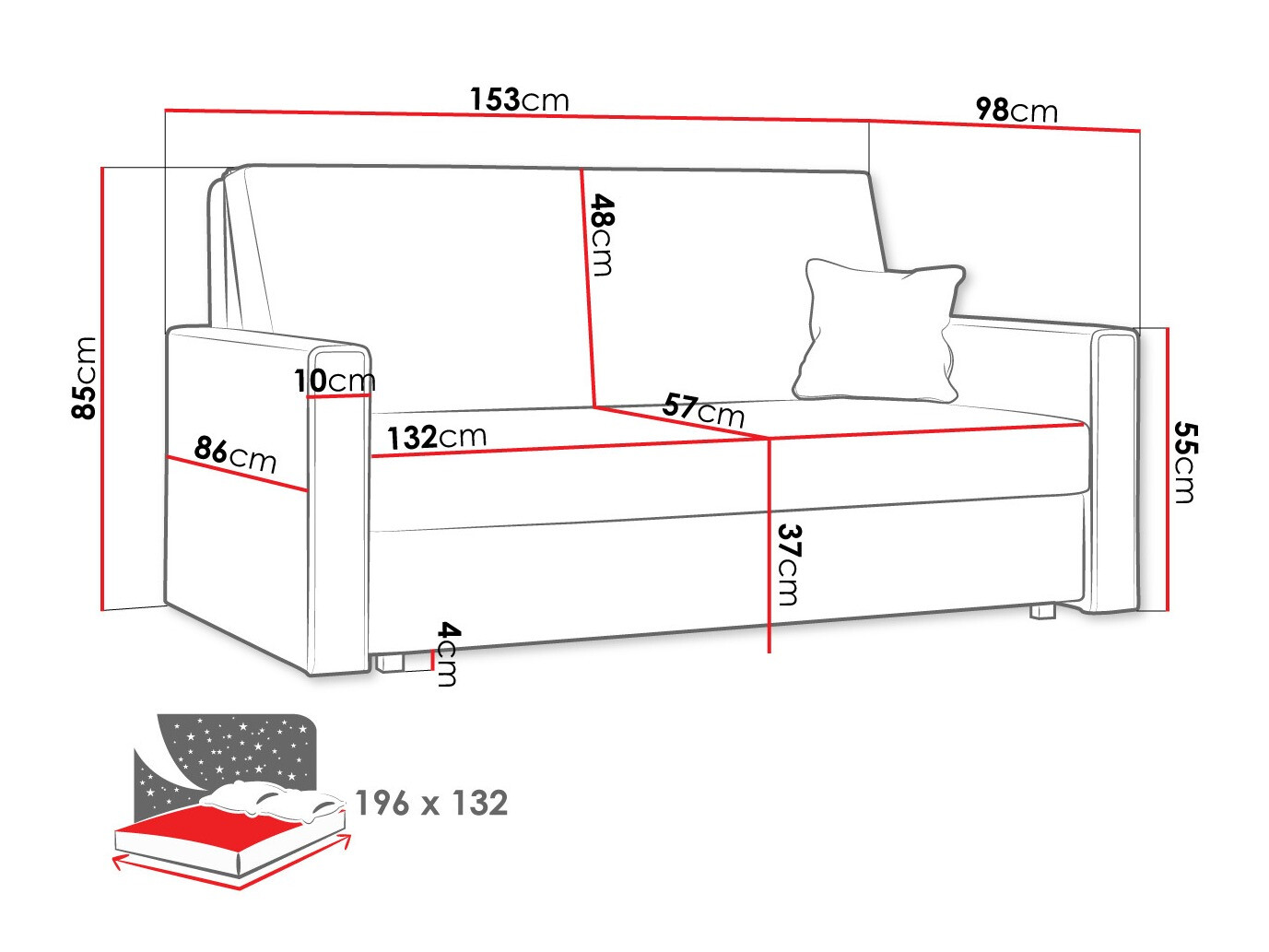 Schlafsofa Morel III (Poso 110)