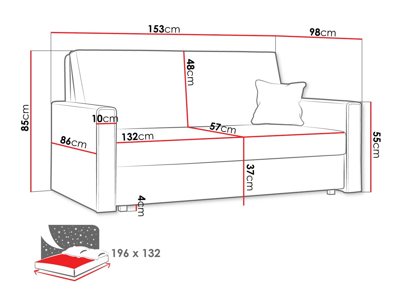 Schlafsofa Morel III (Poso 22)