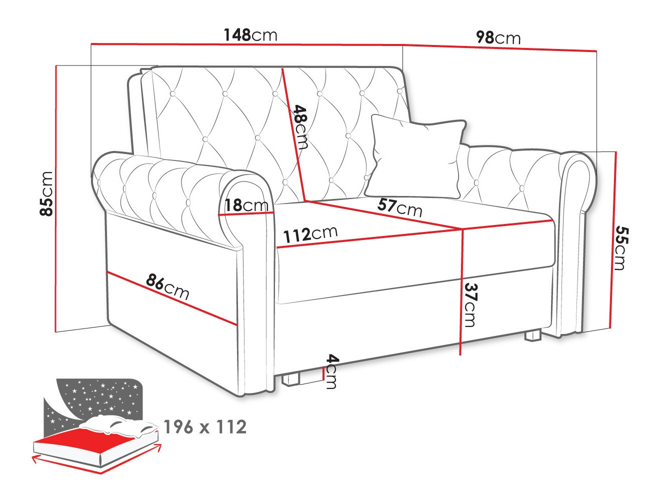 Schlafsofa Aelara II (Kronos 09)