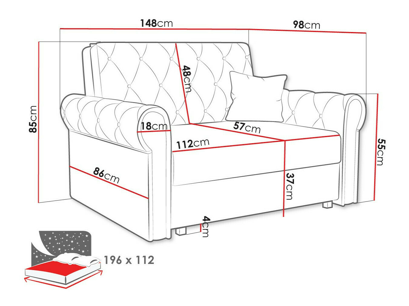 Schlafsofa Aelara II (Kronos 46)