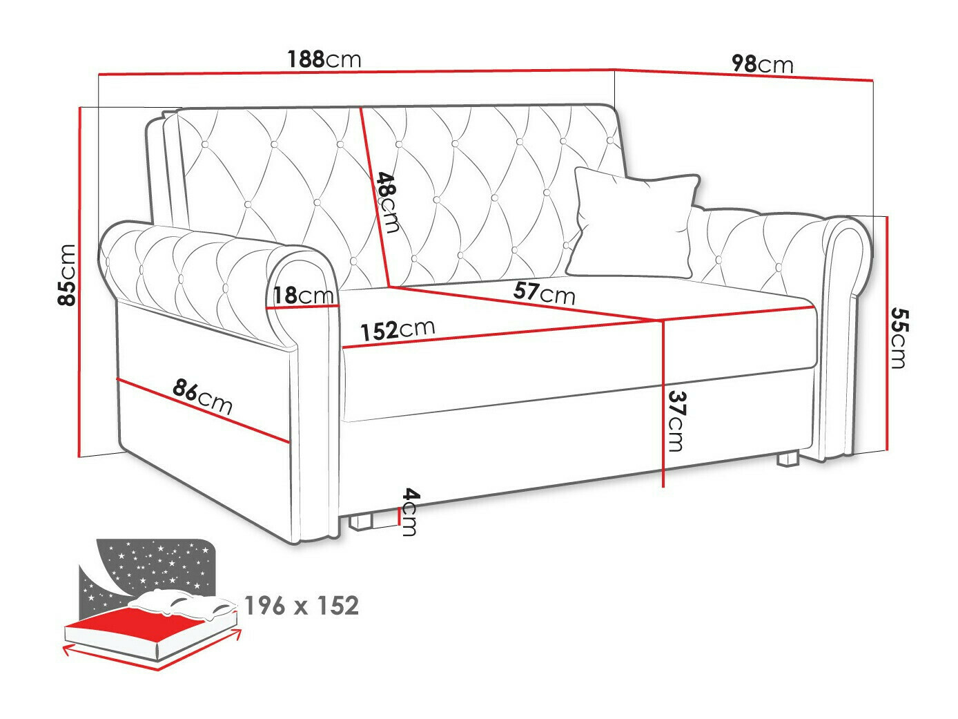 Schlafsofa Aelara IV (Kronos 46)