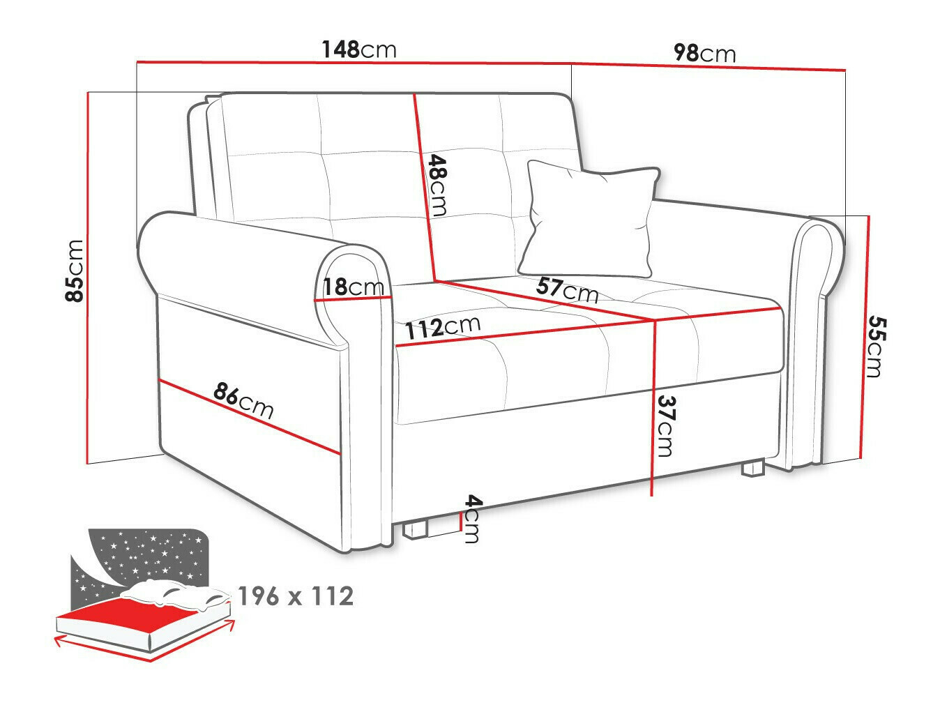 Schlafsofa Aquala II (Mono 232)