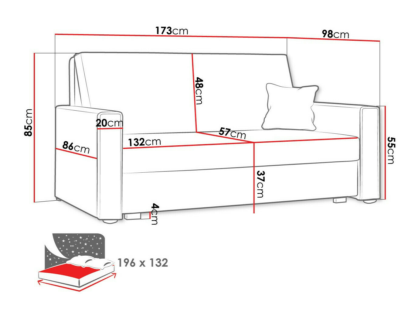 Schlafsofa Clarlen III (Poso 125)