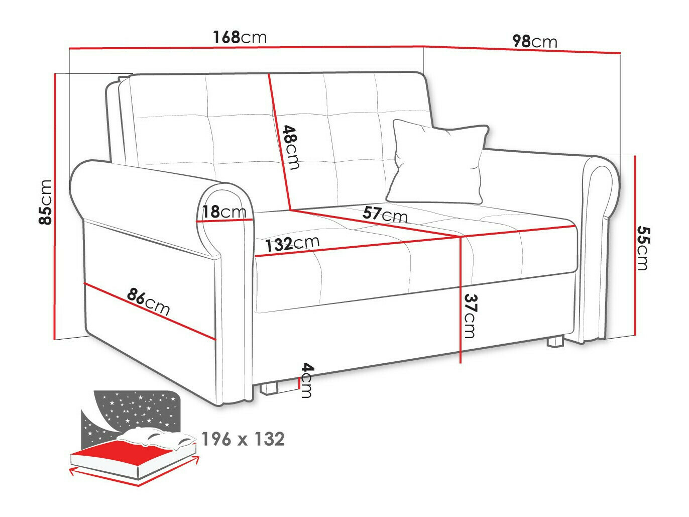 Schlafsofa Columbus 129 (Mono 232)
