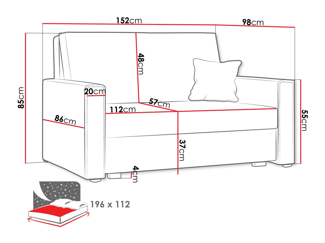 Schlafsofa Columbus 181 (Poso 05)