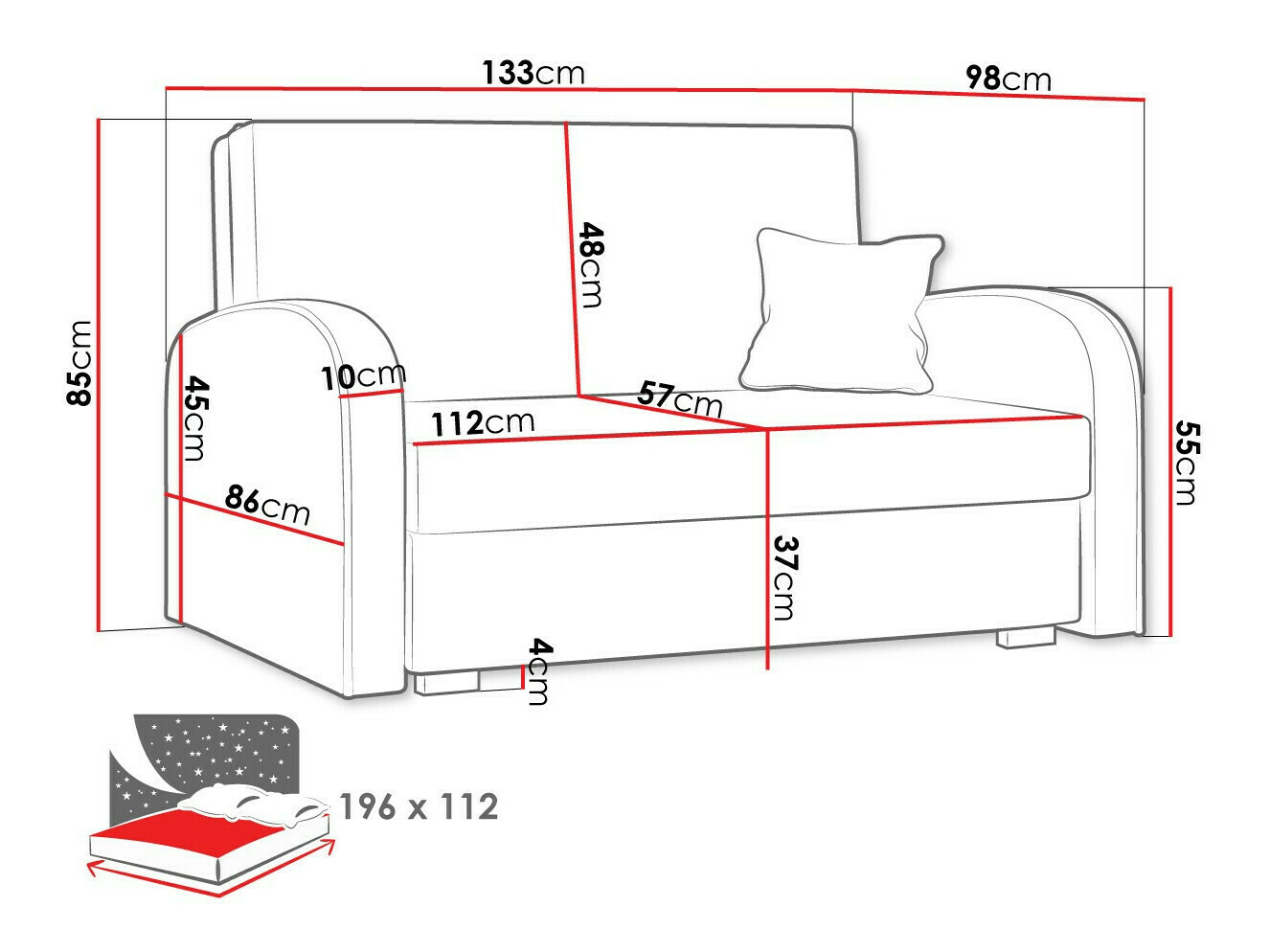 Schlafsofa Galona II (Mono 239 + Sorriso 14)