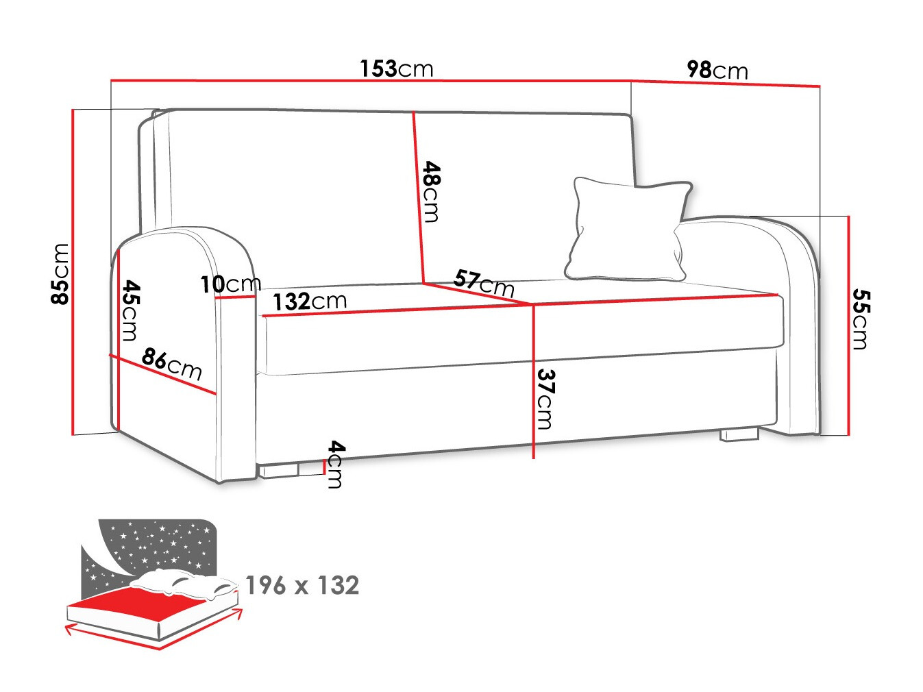 Schlafsofa Galona III (Mono 232 + Sorriso 5)