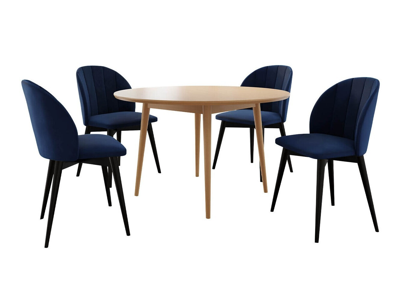 Essgruppe Racine 127 (Schwarz + Magic Velvet 2216)