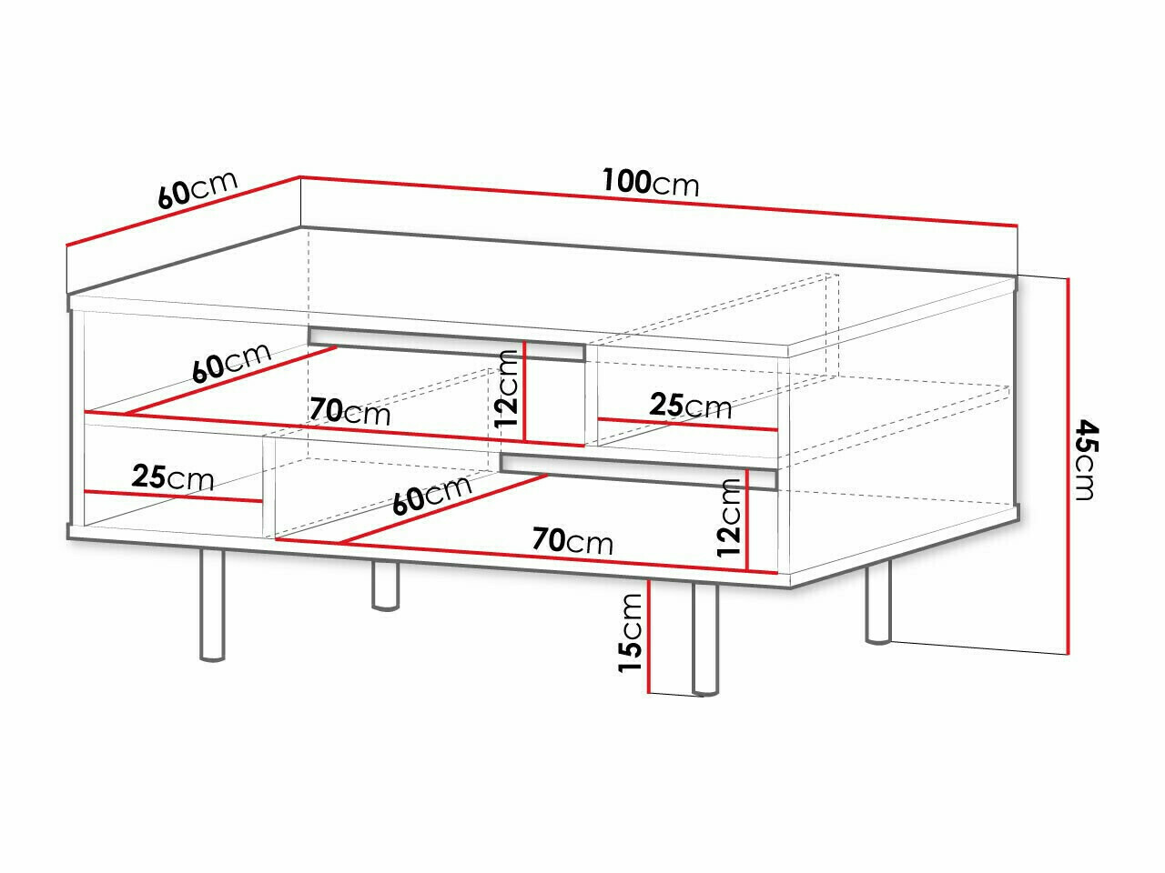 Couchtisch Virdomi 102 (Schwarz)
