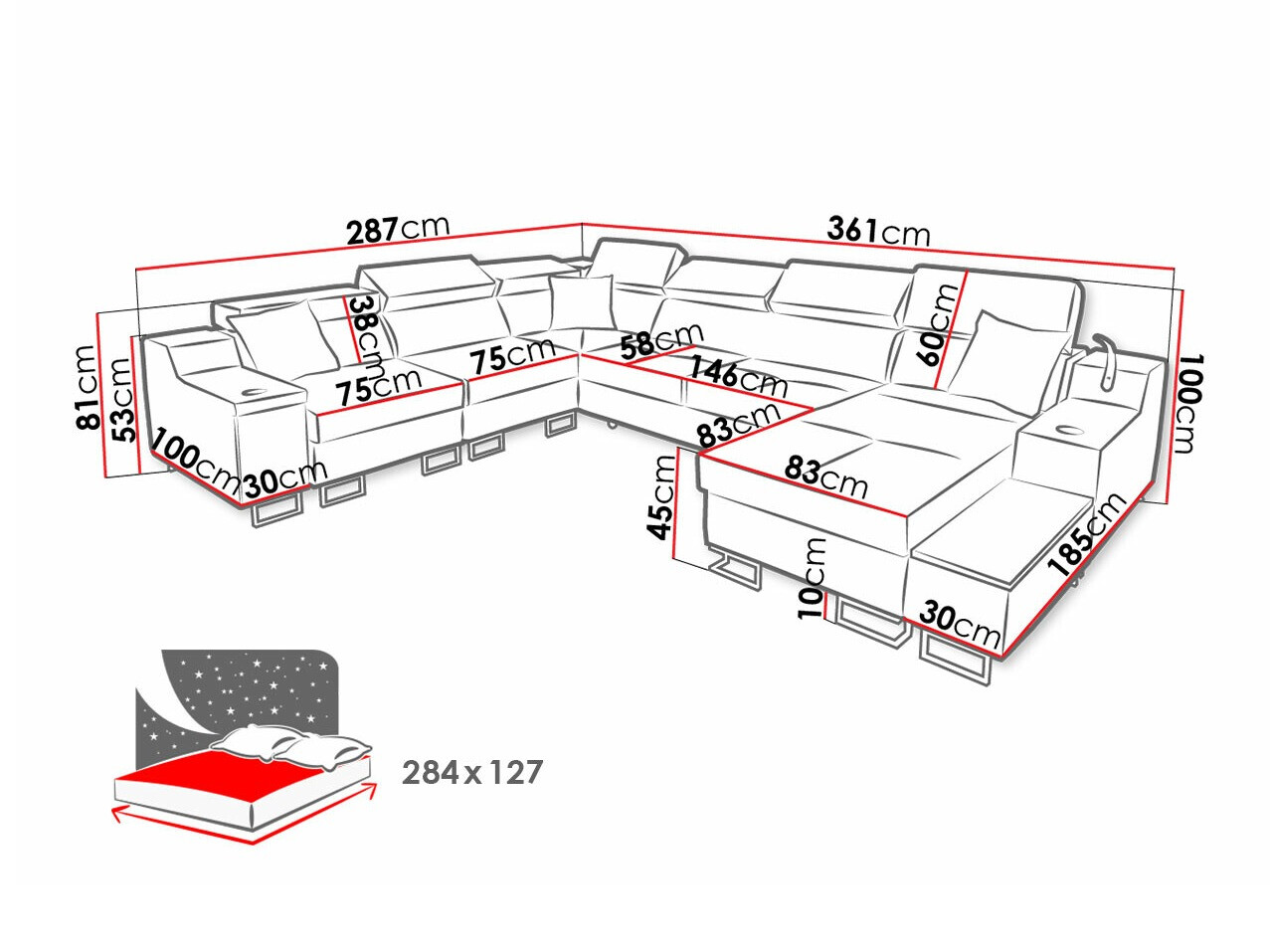 Ecksofa Sarasota 160 (Uttario Velvet 2955 + Uttario Velvet 2978)