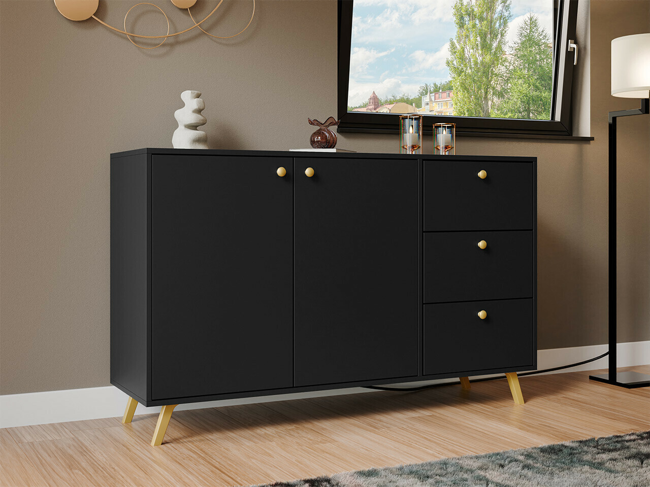 Kommode Monfera 100 (Schwarz)