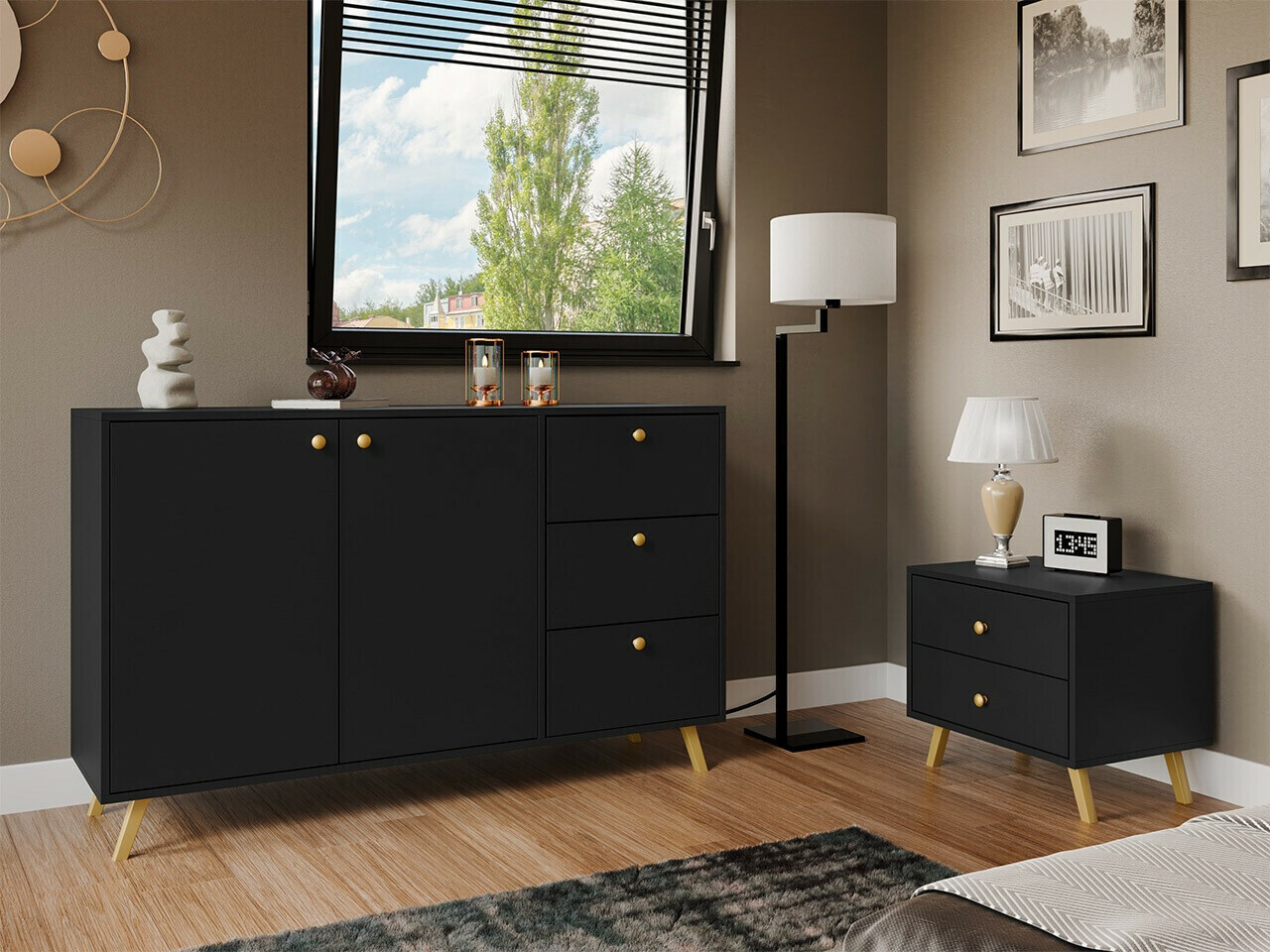Kommoden Monfera 100 (Schwarz)