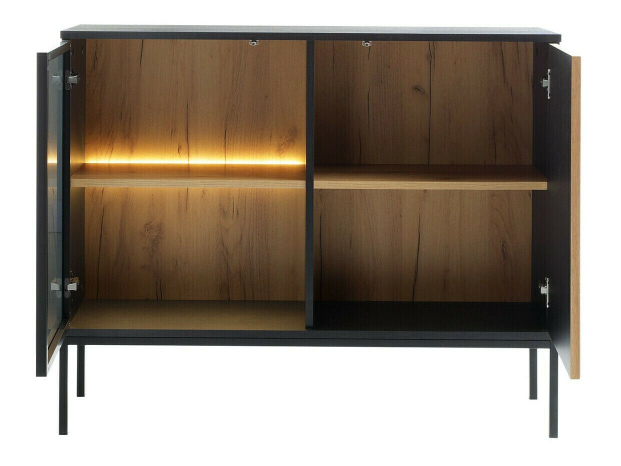 Sideboard Manal (Schwarz + Wotan Eiche)