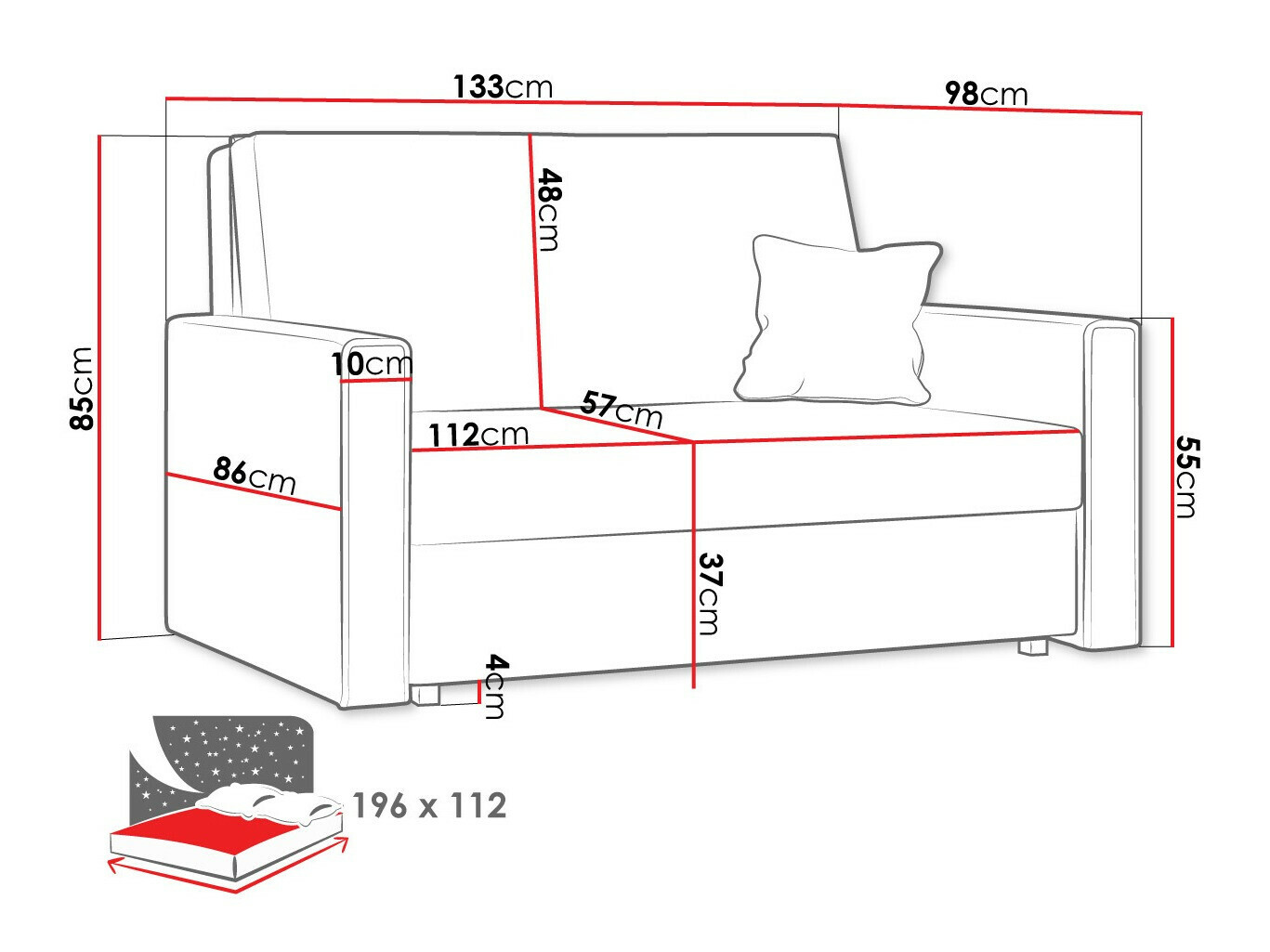 Schlafsofa Morel II (Poso 14)